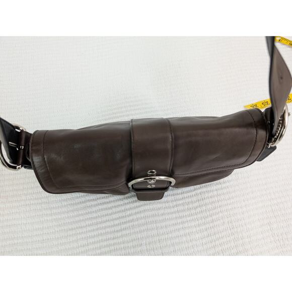Vintage COACH Soho Leather Pocket Flap Y2K Chocolate Brown Shoulder Bag 3653 - Picture 8 of 16